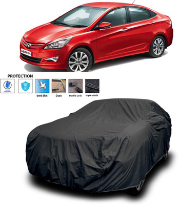PAGORA Car Cover For Hyundai Fluidic Verna 4S (With Mirror Pockets)(Black)