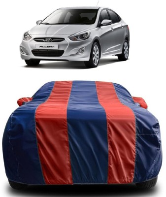 SUGASHRI Car Cover For Hyundai Accent 1.6i (With Mirror Pockets)(Red, Blue)