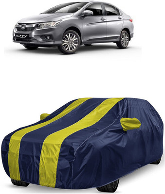 ANTOFY Car Cover For Honda City i-Dtec (With Mirror Pockets)(Yellow, Blue)
