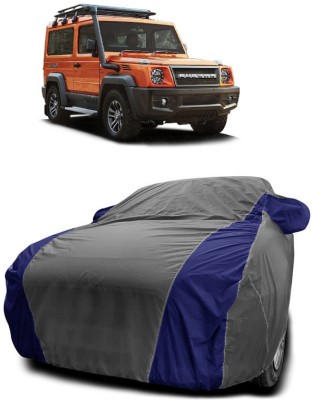 DIGGU Car Cover For Force Gurkha (With Mirror Pockets)(Grey, Blue)