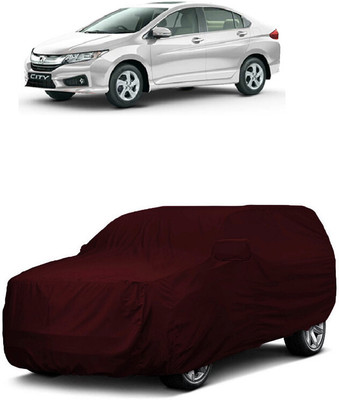 ANTOFY Car Cover For Honda City i DTec E (With Mirror Pockets)(Maroon)
