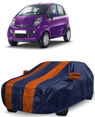 ANTOFY Car Cover For Tata Nano Genx (With Mirror Pockets)(Orange, Blue)