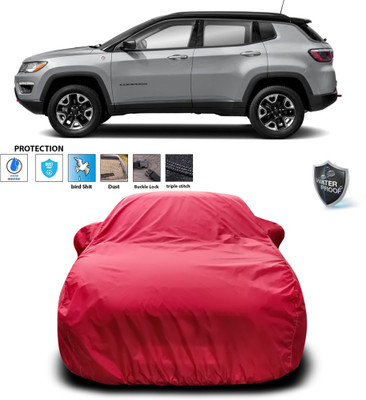 PAGORA Car Cover For Jeep Compass (With Mirror Pockets)(Maroon)