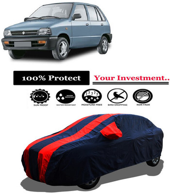 Amexride Car Cover For Maruti 800 Std. LPG (With Mirror Pockets)(Red)