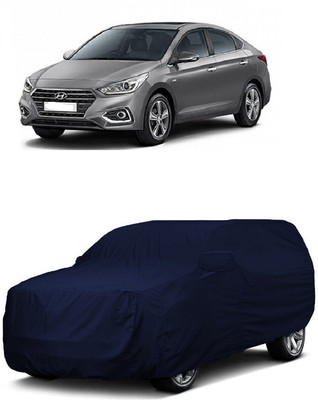 ANTOFY Car Cover For Hyundai Verna 1.6 CRDI AT SX Option (With Mirror Pockets)(Blue)