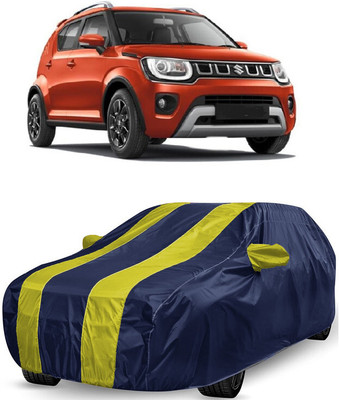 ANTOFY Car Cover For Maruti Suzuki Ignis (With Mirror Pockets)(Yellow, Blue)
