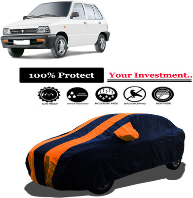 Amexride Car Cover For Maruti 800 DUO AC LPG (With Mirror Pockets)(Orange)