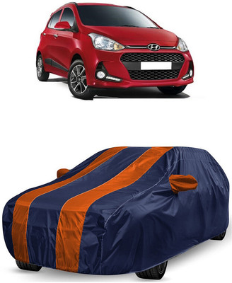 ANTOFY Car Cover For Hyundai i10 1.2L (With Mirror Pockets)(Orange, Blue)