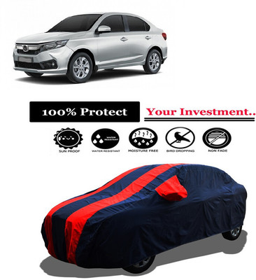 Amexride Car Cover For Honda Amaze S CVT Petrol (With Mirror Pockets)(Red)