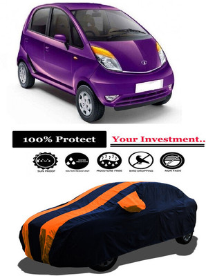 Amexride Car Cover For Tata Nano LX (With Mirror Pockets)(Orange)