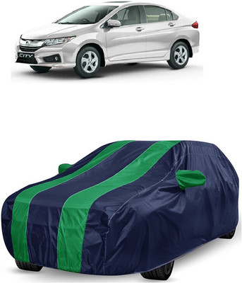 ANTOFY Car Cover For Honda City i DTec E (With Mirror Pockets)(Green, Blue)
