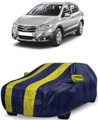 ANTOFY Car Cover For Maruti Suzuki S-Cross DDiS 320 Delta (With Mirror Pockets)(Yellow, Blue)