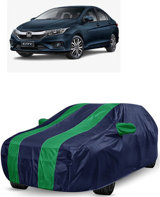 ANTOFY Car Cover For Honda City Facelift (With Mirror Pockets)(Green, Blue)