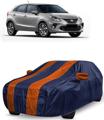 ANTOFY Car Cover For Toyota Glanza V CVT (With Mirror Pockets)(Orange, Blue)