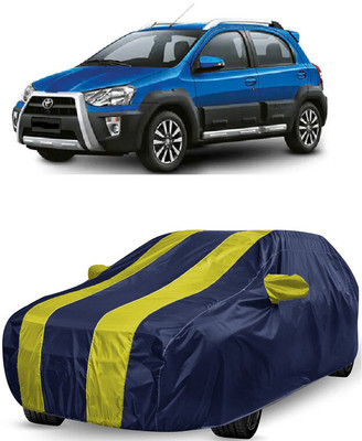 ANTOFY Car Cover For Toyota Etios Cross 1.4L GD (With Mirror Pockets)(Yellow, Blue)