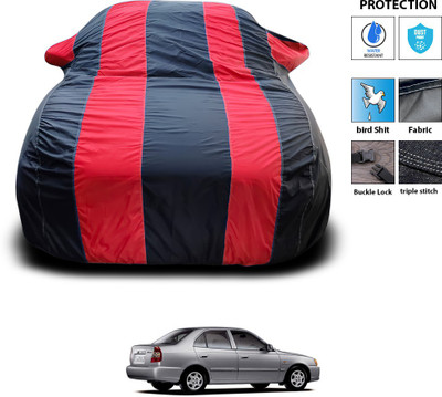 CODOKI Car Cover For Hyundai Accent Viva (With Mirror Pockets)(Red)
