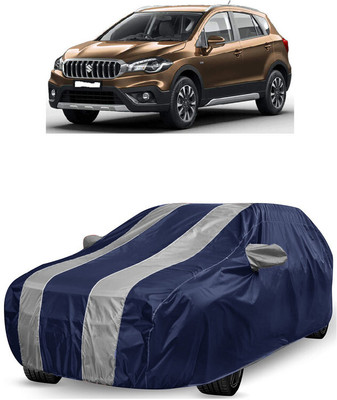 ANTOFY Car Cover For Maruti Suzuki S-Cross DDiS 200 Zeta (With Mirror Pockets)(White, Blue)
