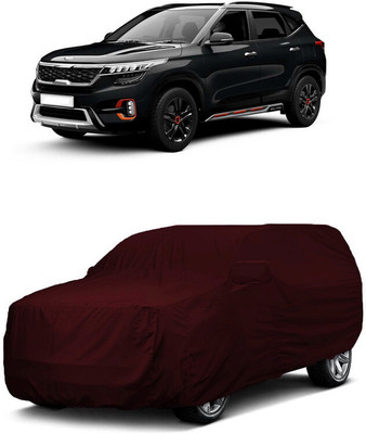 ANTOFY Car Cover For Kia Seltos HTX 1.5 (With Mirror Pockets)(Maroon)