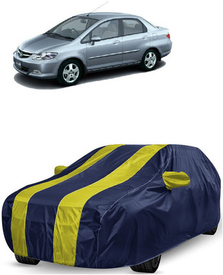 ANTOFY Car Cover For Honda City ZX (With Mirror Pockets)(Yellow, Blue)