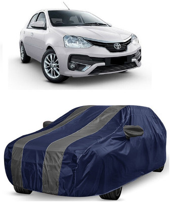 ANTOFY Car Cover For Toyota Etios V (With Mirror Pockets)(Grey, Blue)
