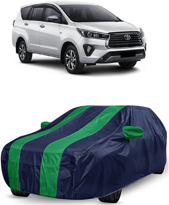 ANTOFY Car Cover For Toyota Innova Crysta (With Mirror Pockets)(Green, Blue)
