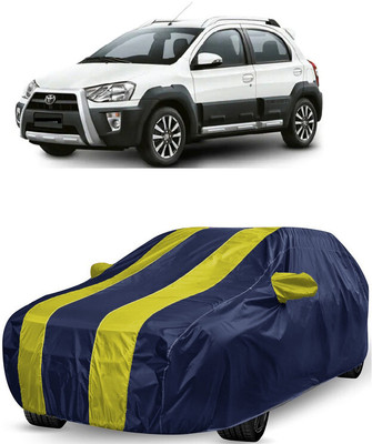 ANTOFY Car Cover For Toyota Etios Cross 1.4L VD Diesel (With Mirror Pockets)(Yellow, Blue)