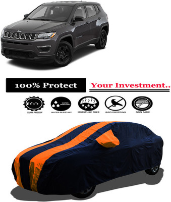 Amexride Car Cover For Jeep Compass 1.4 Limited Plus Petrol (With Mirror Pockets)(Orange)