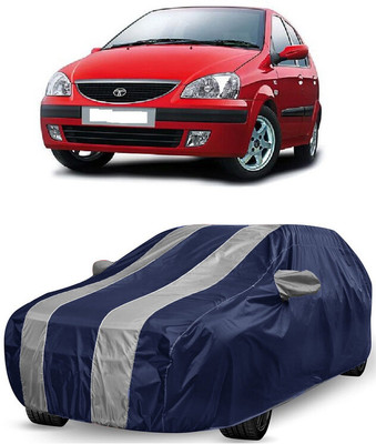 ANTOFY Car Cover For Tata Indica Turbo (With Mirror Pockets)(White, Blue)