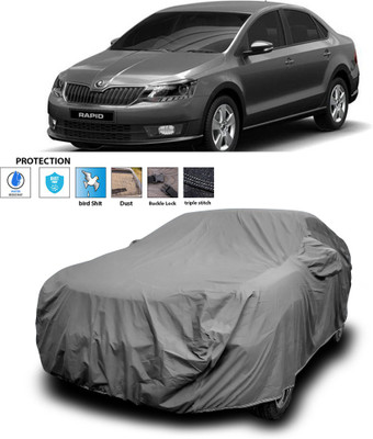 CODOKI Car Cover For Skoda Rapid (With Mirror Pockets)(Grey)