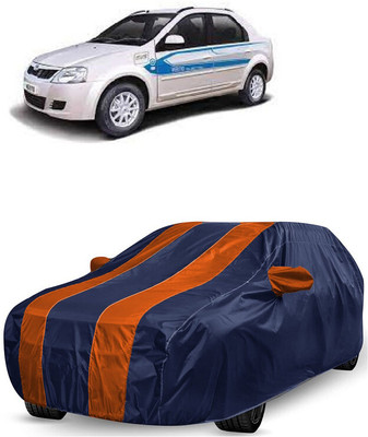 ANTOFY Car Cover For Mahindra E Verito D2 (With Mirror Pockets)(Orange, Blue)