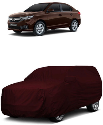 ANTOFY Car Cover For Honda Amaze V CVT Diesel (With Mirror Pockets)(Maroon)