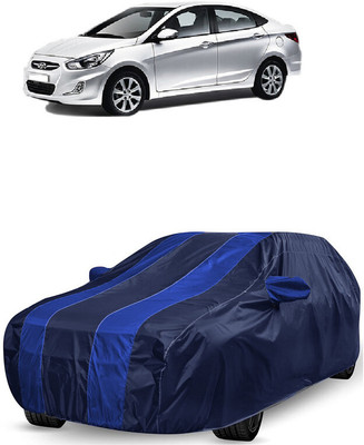 ANTOFY Car Cover For Hyundai Verna VTVT 1.6 SX (With Mirror Pockets)(Blue, Blue)