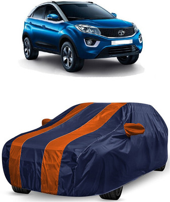 ANTOFY Car Cover For Tata Nexon 1.5 Revotorq XT (With Mirror Pockets)(Orange, Blue)