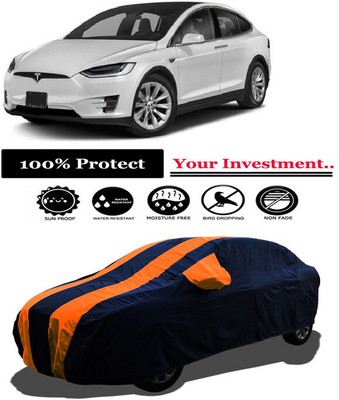 Amexride Car Cover For Tesla MODEL X (With Mirror Pockets)(Orange)