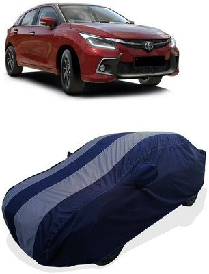 Coxtor Car Cover For Toyota Glanza V (With Mirror Pockets)(Grey, Blue)