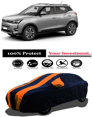 Amexride Car Cover For Mahindra XUV300 W8 AMT Optional Diesel (With Mirror Pockets)(Orange)