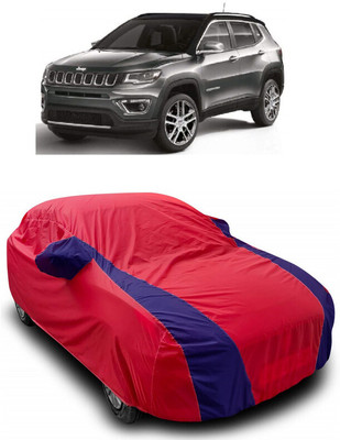 ANTOFY Car Cover For Jeep Compass 2.0 Limited Option 4X4 Diesel (With Mirror Pockets)(Red, Blue)