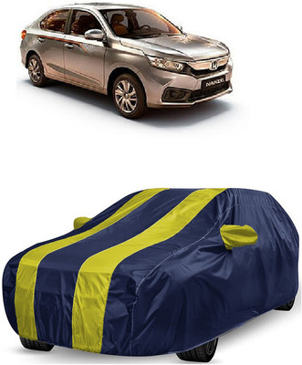 ANTOFY Car Cover For Honda Amaze S CVT Diesel (With Mirror Pockets)(Yellow, Blue)