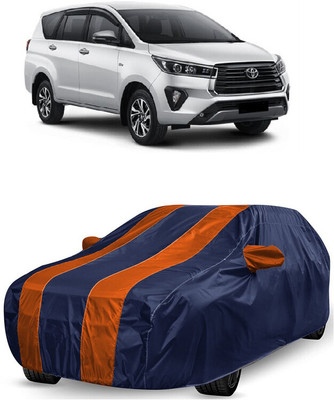 ANTOFY Car Cover For Toyota Innova Crysta (With Mirror Pockets)(Orange, Blue)