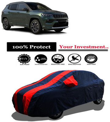 Amexride Car Cover For Jeep Compass 2.0 Longitude AT Diesel (With Mirror Pockets)(Red)