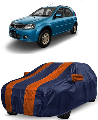 ANTOFY Car Cover For Mahindra E Verito D6 (With Mirror Pockets)(Orange, Blue)