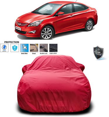 PAGORA Car Cover For Hyundai Verna Transform (With Mirror Pockets)(Maroon)