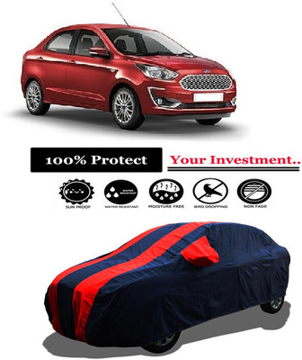 Amexride Car Cover For Ford Aspire (With Mirror Pockets)(Red)