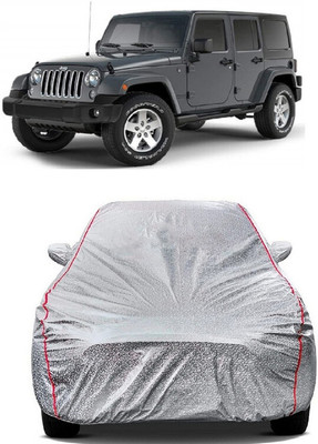 SUGASHRI Car Cover For Jeep Wrangler Unlimited 3.6 4X4 (With Mirror Pockets)(Silver)