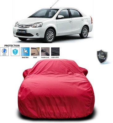 PAGORA Car Cover For Toyota Etios (With Mirror Pockets)(Maroon)