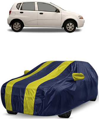 ANTOFY Car Cover For Chevrolet Aveo Uva 1.2 LS (With Mirror Pockets)(Yellow, Blue)