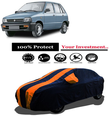 Amexride Car Cover For Maruti 800 Std. LPG (With Mirror Pockets)(Orange)