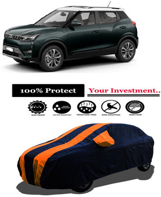 Amexride Car Cover For Mahindra XUV300 W8 Option Dual Tone Petrol (With Mirror Pockets)(Orange)