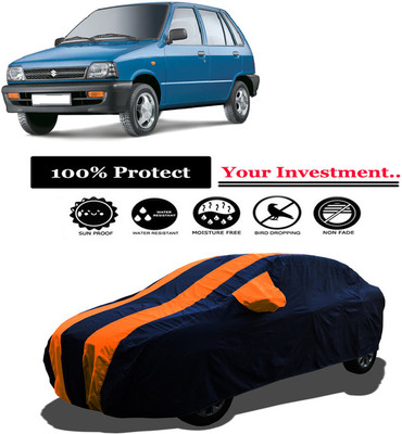 Amexride Car Cover For Maruti 800 AC BSII (With Mirror Pockets)(Orange)