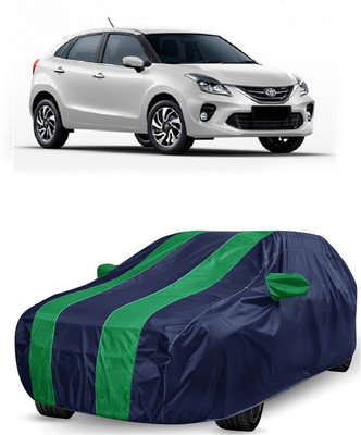 ANTOFY Car Cover For Toyota Glanza G Hybrid (With Mirror Pockets)(Green, Blue)